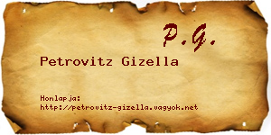 Petrovitz Gizella névjegykártya